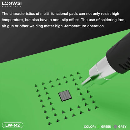 Luowei LW-M2 Multi-function Microscope Repair Silicone Pad Tin Planting Platform, LW-M2 (Green), LW-M2 (Grey)