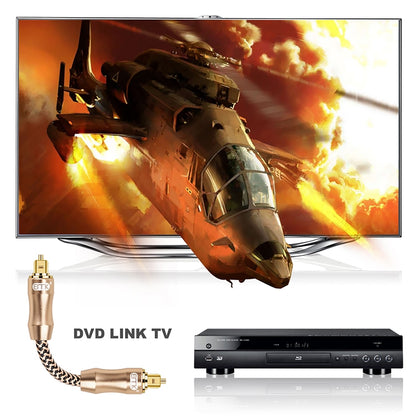 EMK Gold-plated TV Digital Audio Optical Fiber Connecting Cable, 1m, 1.5m, 2m, 3m, 5m, 8m, 10m, 15m, 20m, 25m, 30m