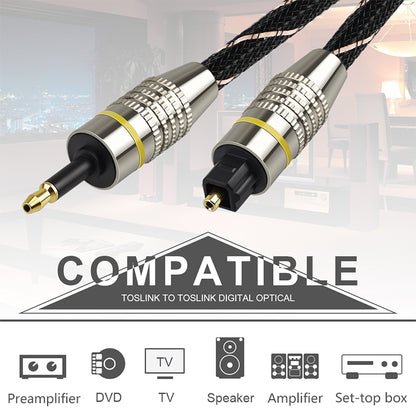 EMK Square Port to Round Port Set-top Box Digital Audio Optical Fiber Connecting Cable, 1m, 1.5m, 2m, 3m, 5m, 10m