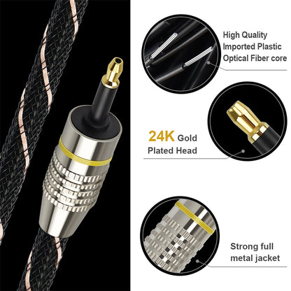 EMK Square Port to Round Port Set-top Box Digital Audio Optical Fiber Connecting Cable, 1m, 1.5m, 2m, 3m, 5m, 10m