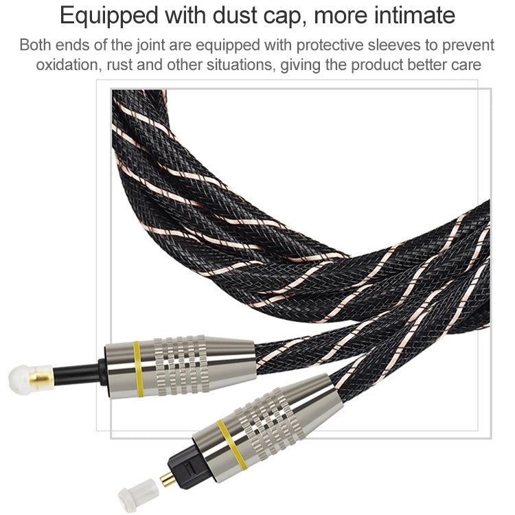 EMK Square Port to Round Port Set-top Box Digital Audio Optical Fiber Connecting Cable, 1m, 1.5m, 2m, 3m, 5m, 10m