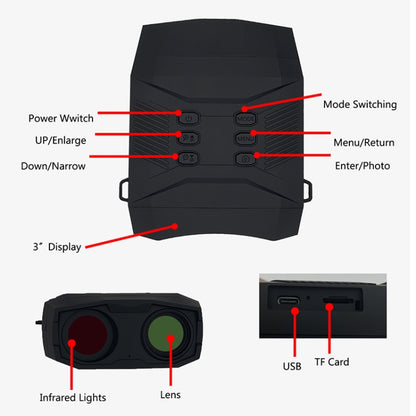NV6000 Outdoor Hunting Twilight Full Color 4K HD Binocular Night Vision, NV6000