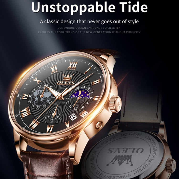 OLEVS 2893 Men Multifunctional Business Quartz Watch