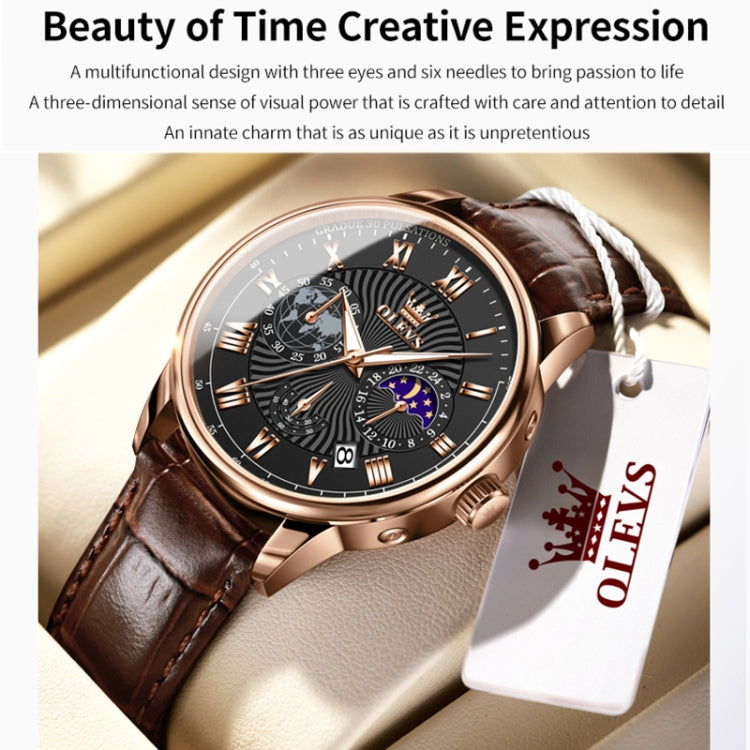 OLEVS 2893 Men Multifunctional Business Quartz Watch