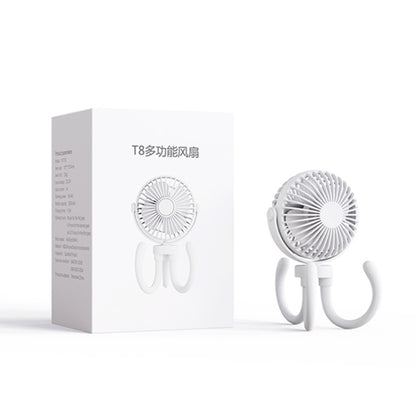 T8 2000mAh Flexible Octopus Tripod Rotatable Portable Fan
