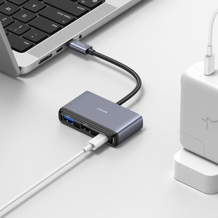 USAMS US-SJ627 4 in 1 Type-C Multifunctional Docking Station HUB, US-SJ627