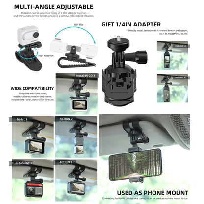 Sunnylife ZJ585 Sun Visor Camera Mount Quick Release Holder 360 Degree Rotating Vlog Bracket, ZJ585