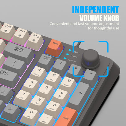 XUNFOX K82 Three-colors 94-Keys Blacklit USB Wired Gaming Keyboard, Cable Length: 1.5m