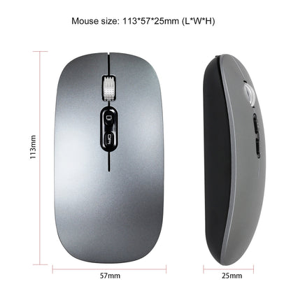 HXSJ M103 1600DPI UV Dual Mode 2.4GHz + Bluetooth 5.1 Wireless Rechargeable Mouse, Dual Mode UV Black