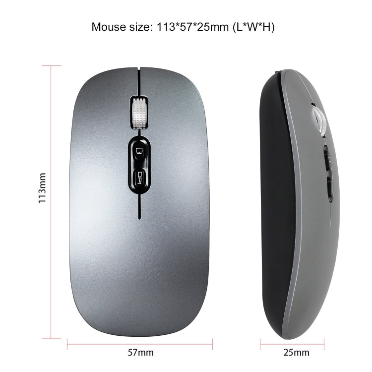 HXSJ M103 1600DPI UV 2.4GHz Wireless Rechargeable Mouse, UV 2.4GHz Black