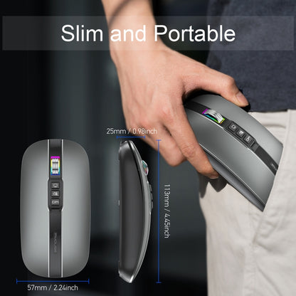 HXSJ M113 2400DPI Dual Mode 2.4GHz + Bluetooth 5.1 Wireless Mouse