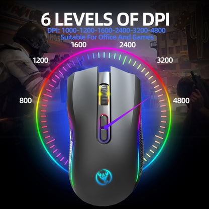 HXSJ T69 4800DPI RGB 2.4GHz Wireless Mouse, T69