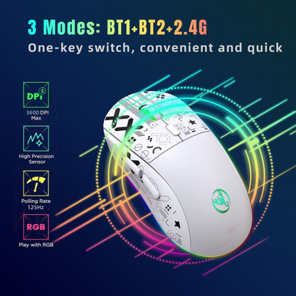 HXSJ T90 RGB Light Three-mode Wireless Gaming Mouse, T90