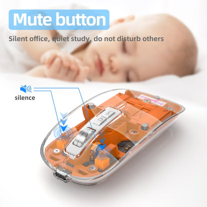 HXSJ T900 Transparent Magnet Three-mode Wireless Gaming Mouse