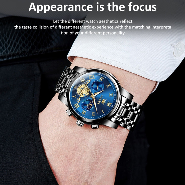 OLEVS 2859 Men Multifunctional Luminous Waterproof Quartz Watch