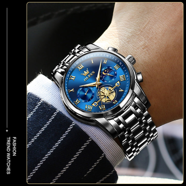OLEVS 2859 Men Multifunctional Luminous Waterproof Quartz Watch