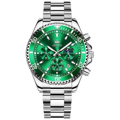 OLEVS 2870 Men Multifunctional Chronograph Three Eyes Waterproof Quartz Watch