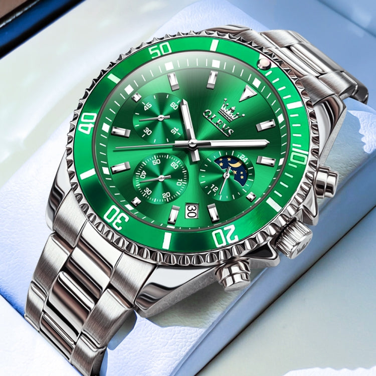 OLEVS 2870 Men Multifunctional Chronograph Three Eyes Waterproof Quartz Watch