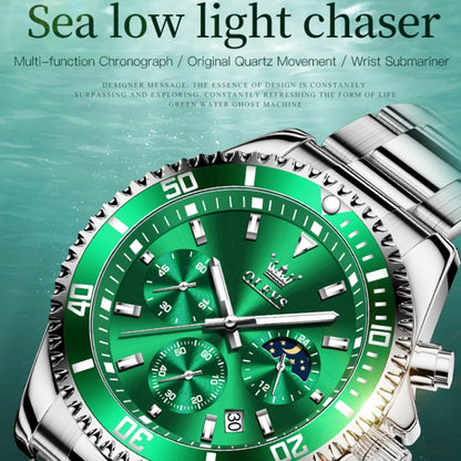 OLEVS 2870 Men Multifunctional Chronograph Three Eyes Waterproof Quartz Watch