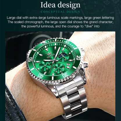 OLEVS 2870 Men Multifunctional Chronograph Three Eyes Waterproof Quartz Watch