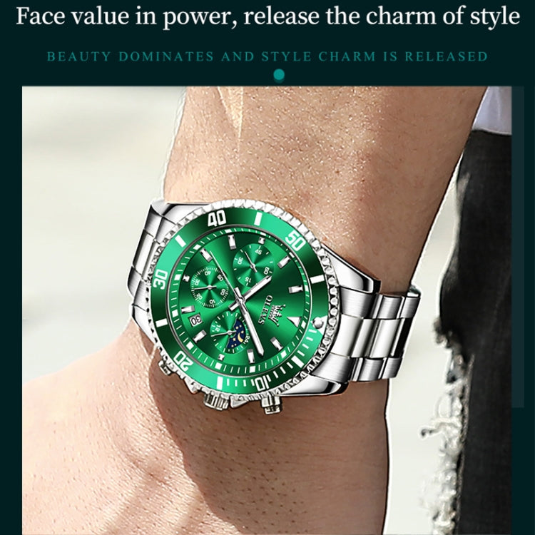 OLEVS 2870 Men Multifunctional Chronograph Three Eyes Waterproof Quartz Watch