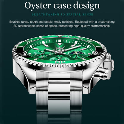 OLEVS 2870 Men Multifunctional Chronograph Three Eyes Waterproof Quartz Watch