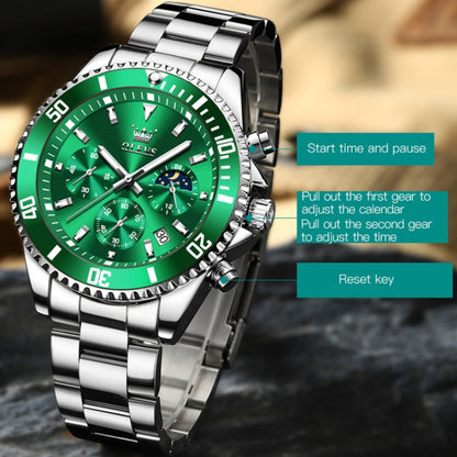 OLEVS 2870 Men Multifunctional Chronograph Three Eyes Waterproof Quartz Watch