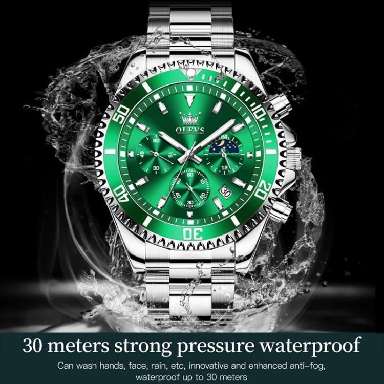 OLEVS 2870 Men Multifunctional Chronograph Three Eyes Waterproof Quartz Watch