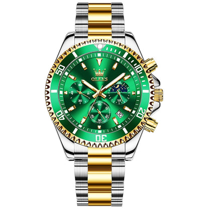 OLEVS 2870 Men Multifunctional Chronograph Three Eyes Waterproof Quartz Watch