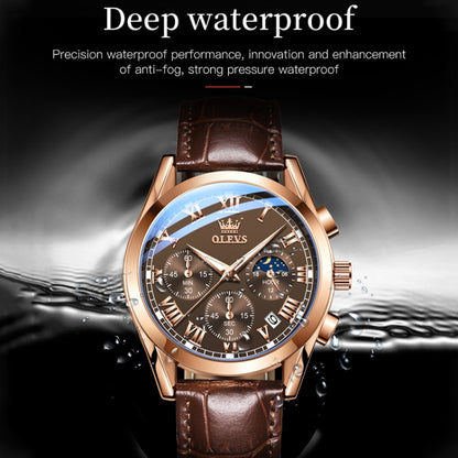OLEVS 2871 Men Multifunctional Sports Chronograph Luminous Quartz Watch