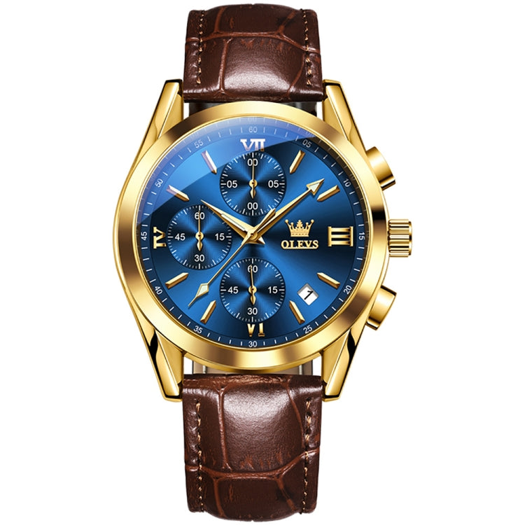 OLEVS 2872 Men Three Eyes Six Needles Chronograph Waterproof Quartz Watch