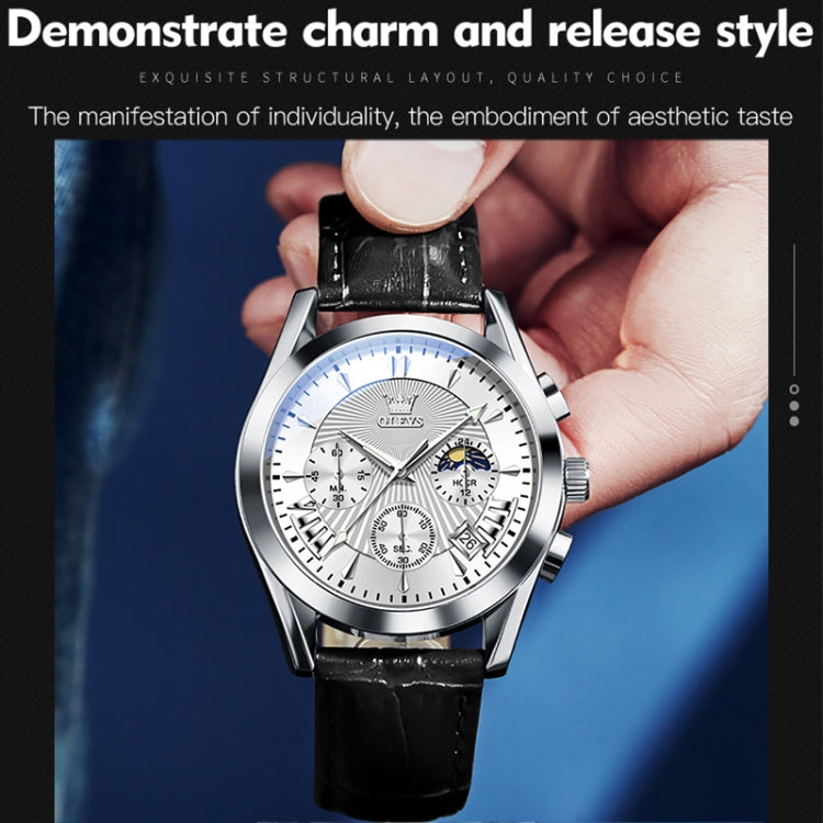 OLEVS 2876 Men Multifunctional Sports Chronograph Quartz Watch