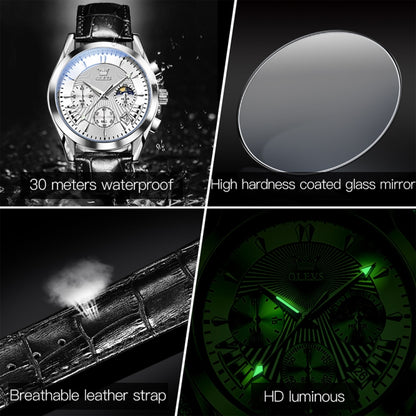 OLEVS 2876 Men Multifunctional Sports Chronograph Quartz Watch