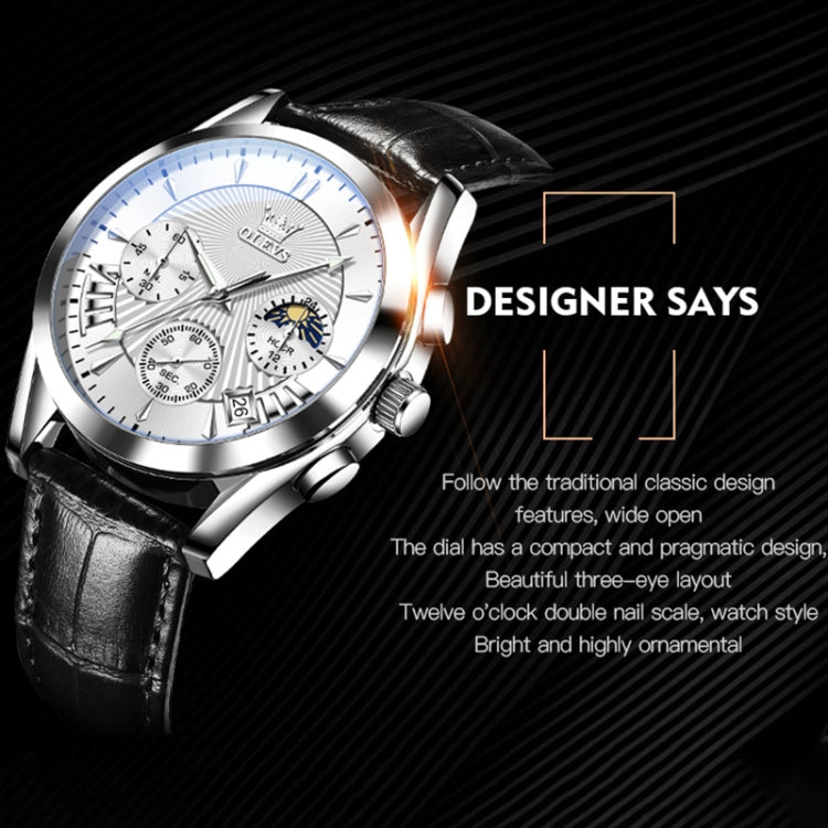 OLEVS 2876 Men Multifunctional Sports Chronograph Quartz Watch