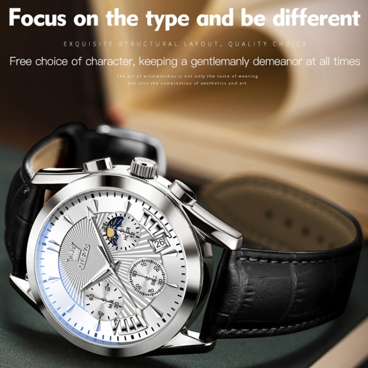 OLEVS 2876 Men Multifunctional Sports Chronograph Quartz Watch