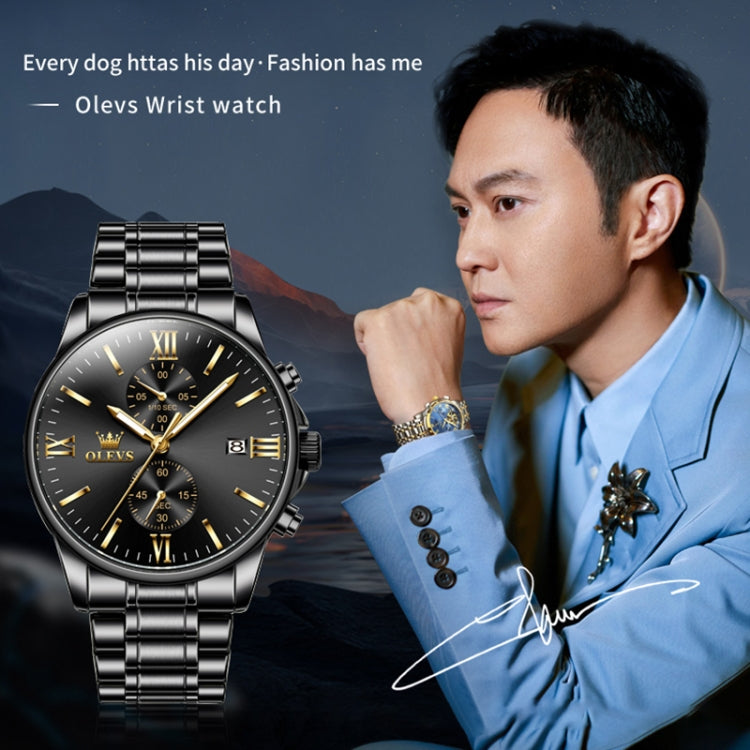 OLEVS 2886 Men Sports Chronograph Waterproof Luminous Quartz Watch