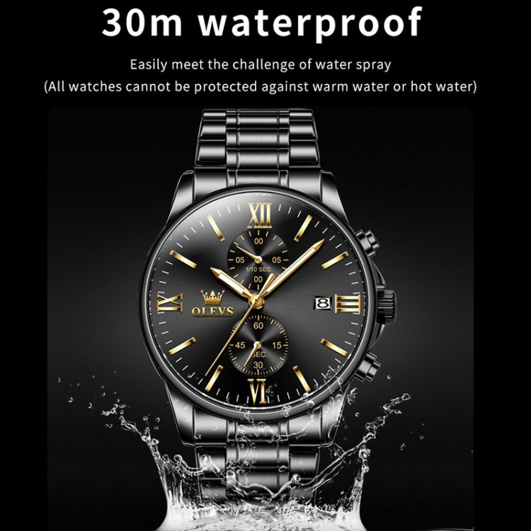 OLEVS 2886 Men Sports Chronograph Waterproof Luminous Quartz Watch