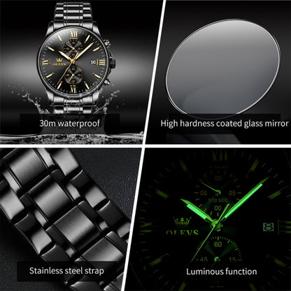 OLEVS 2886 Men Sports Chronograph Waterproof Luminous Quartz Watch
