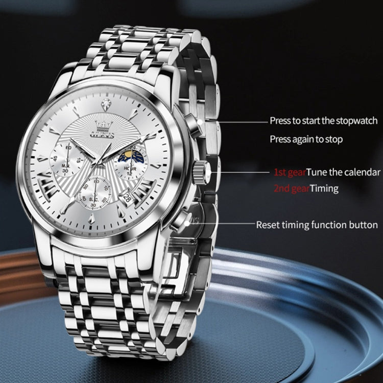 OLEVS 2892 Men Multifunctional Business Waterproof Quartz Watch