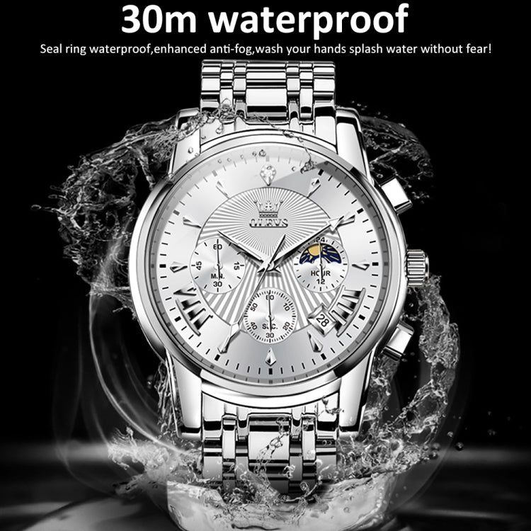 OLEVS 2892 Men Multifunctional Business Waterproof Quartz Watch