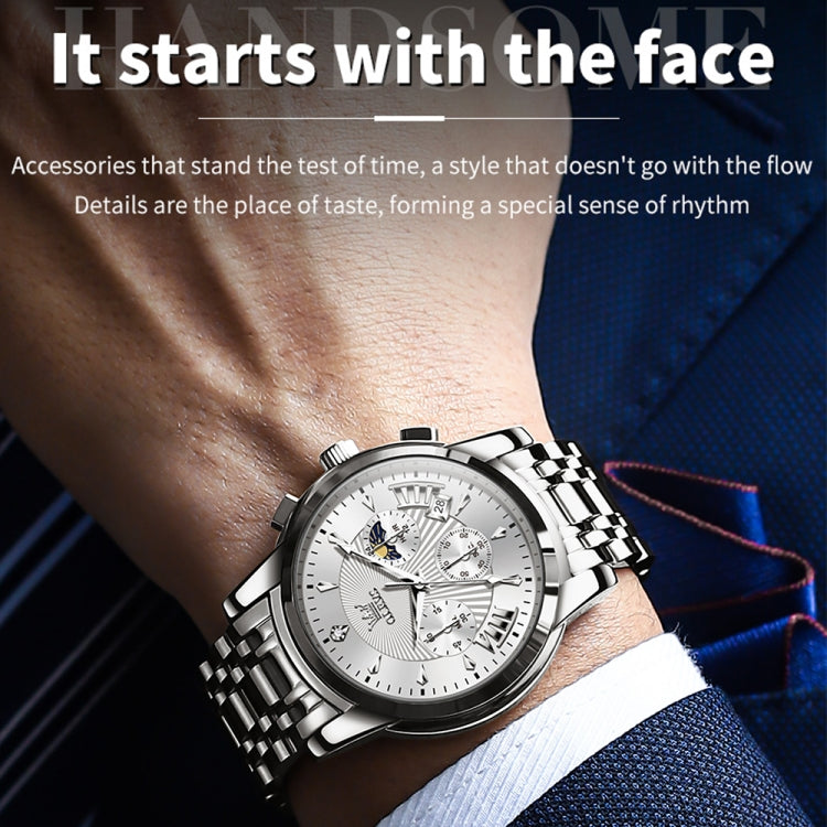 OLEVS 2892 Men Multifunctional Business Waterproof Quartz Watch