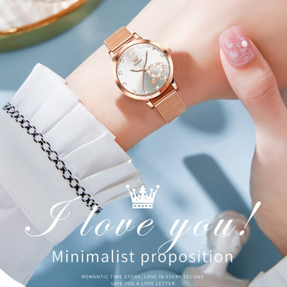 OLEVS 5189 Women Heart Shape Waterproof Quartz Watch