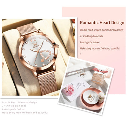 OLEVS 5189 Women Heart Shape Waterproof Quartz Watch