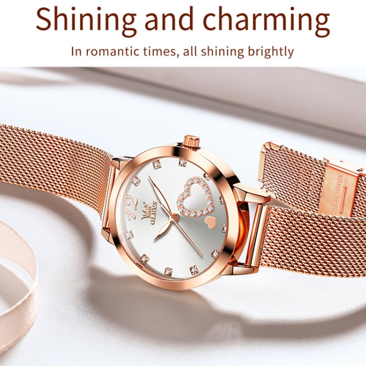 OLEVS 5189 Women Heart Shape Waterproof Quartz Watch