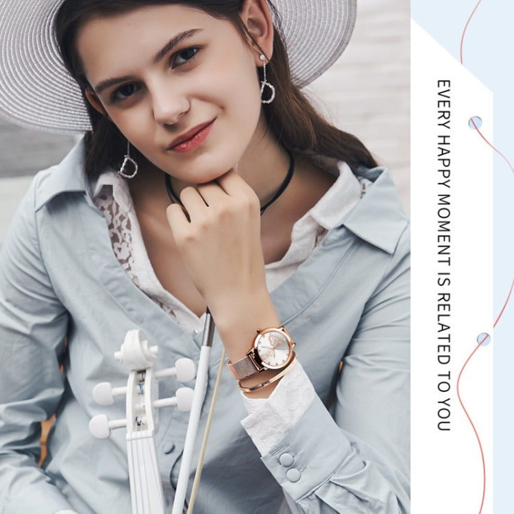 OLEVS 5189 Women Heart Shape Waterproof Quartz Watch