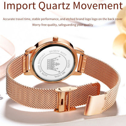 OLEVS 5189 Women Heart Shape Waterproof Quartz Watch
