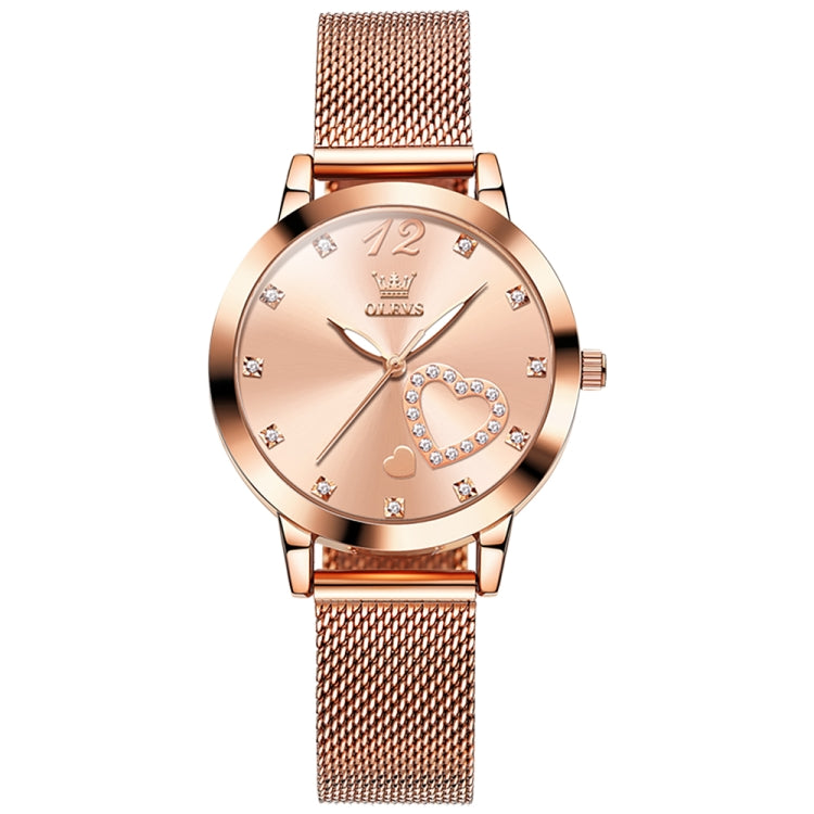 OLEVS 5189 Women Heart Shape Waterproof Quartz Watch