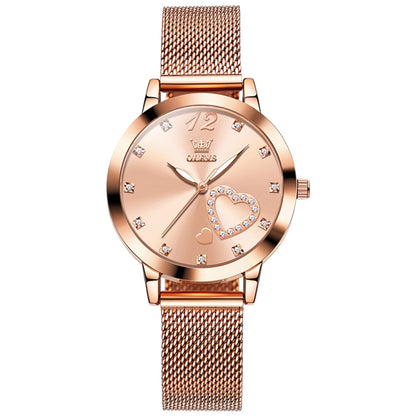 OLEVS 5189 Women Heart Shape Waterproof Quartz Watch