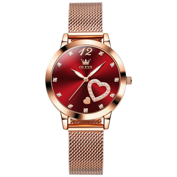 OLEVS 5189 Women Heart Shape Waterproof Quartz Watch