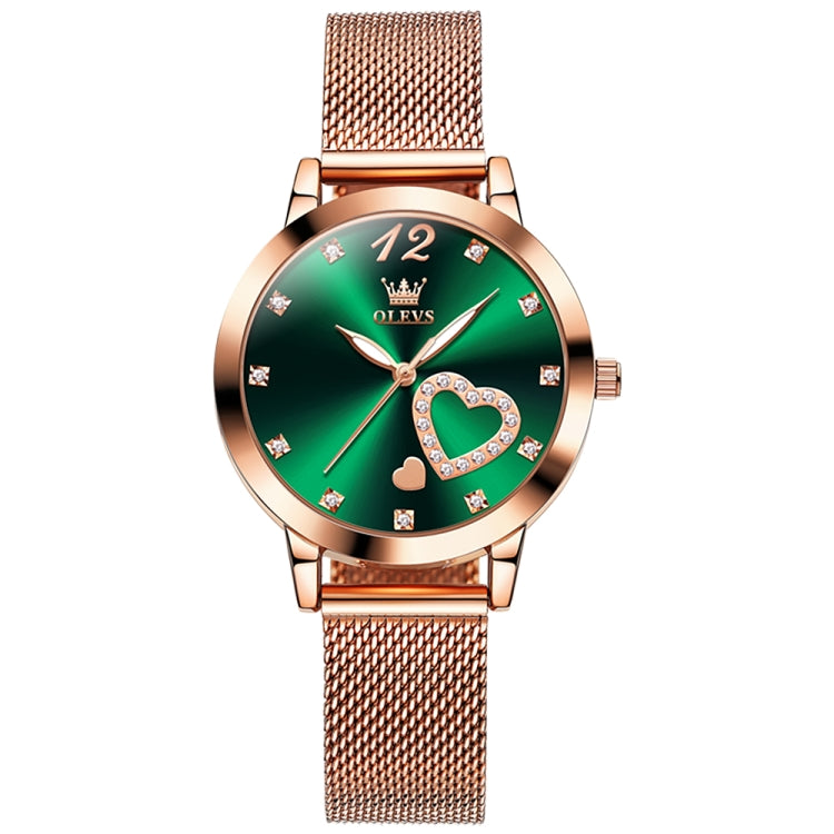 OLEVS 5189 Women Heart Shape Waterproof Quartz Watch